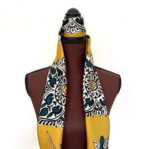 New Burberry Scarf Lucky Flower Print Gold Yellow Alhambra Floral Silk Wrap